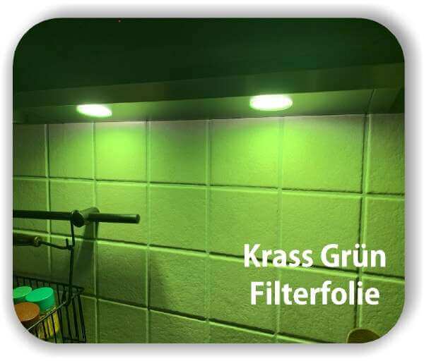 Zuschnitt Krass Grün- LED Filterfolie - LED Tönungsfolie
