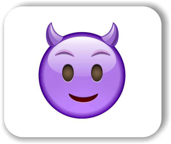 Strichgesicht - Emoticon - Lächelndes Teufelchen