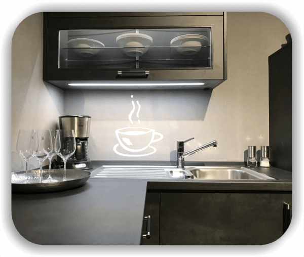Wandtattoos Spruch Küche - Dampfende Kaffeetasse