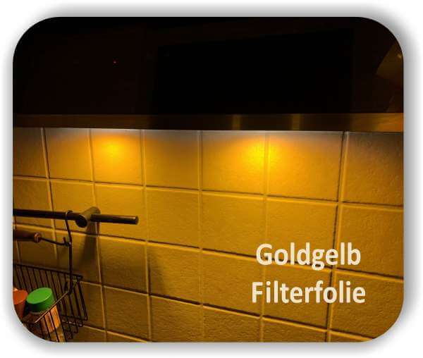 Zuschnitt LED Tönungsfolie - LED Farb Filter Folie Goldgelb