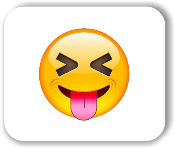 Strichgesicht - Emoticon - Zunge raus (lange Zunge)