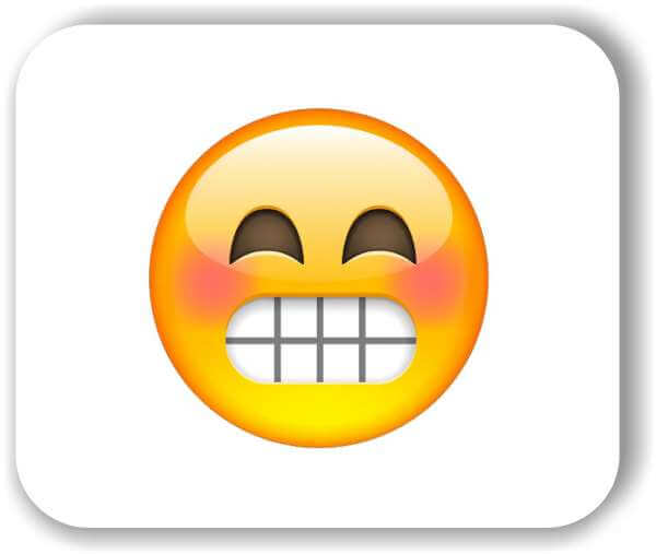 Strichgesicht - Emoticon - Zähne zeigendes Gesicht
