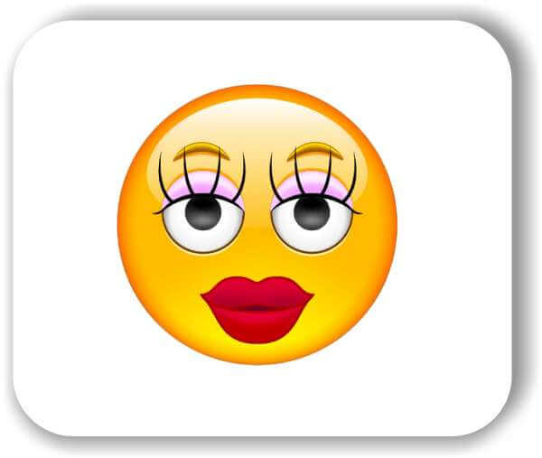 Strichgesicht - Emoticon - Mädchen mit rotem Mund