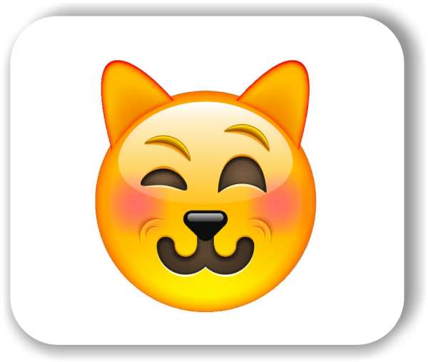 Strichgesicht - Emoticon - Lächelndes Katzengesicht