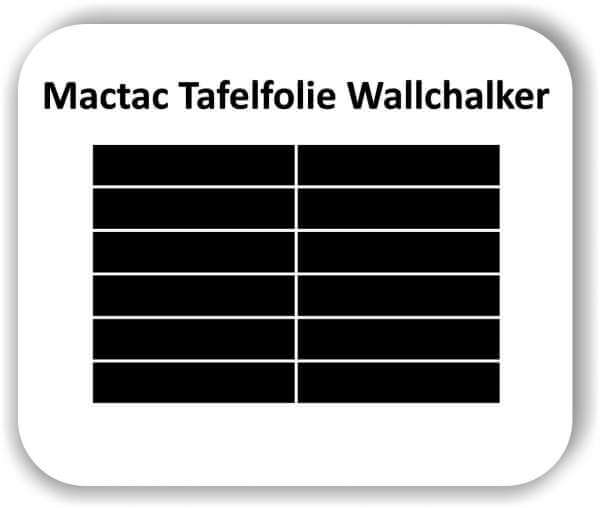 Tafelfolie / Kreidefolie - Rechteckig Wallchalker - 12 Stück 25 x 5 cm