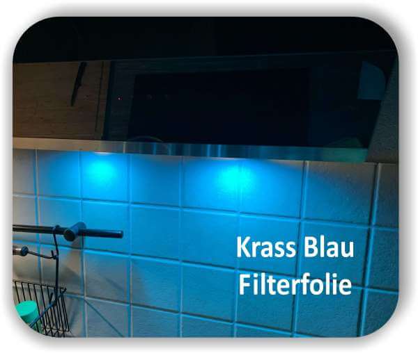Zuschnitt Krass Blau - LED Filterfolie - LED Warmlichtfilter Folie