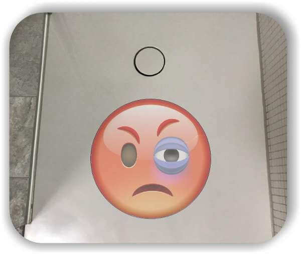 Anti Rutsch Folie mit Digitaldruck - Strichgesicht - Emoticon - Wütendes Gesicht