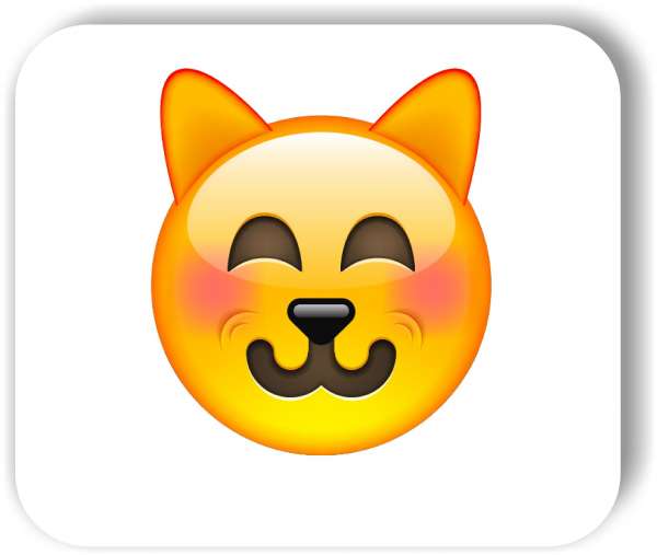 Strichgesicht - Emoticon - Verlegenes Katzengesicht