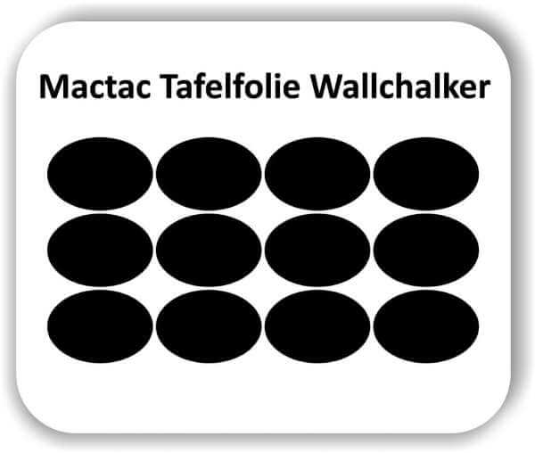Tafelfolie / Kreidefolie - Oval Elipse Wallchalker - 12 Stück 14 x 10 cm