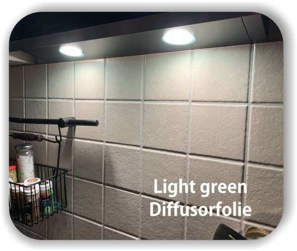 Zuschnitt Diffusorfolie Warmlicht Hellgrün - LED Lichtstreufolie